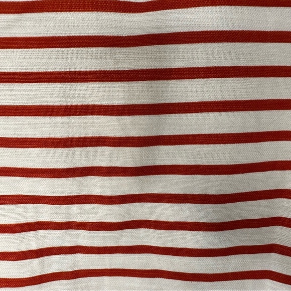 J. Crew Pencil Skirt Size 4 Linen Blend Red White Striped Lined Back Slit(g - Picture 2 of 11